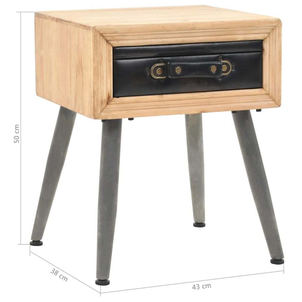Nachtkastje 43x38x50 cm massief vurenhout – afbeelding 9