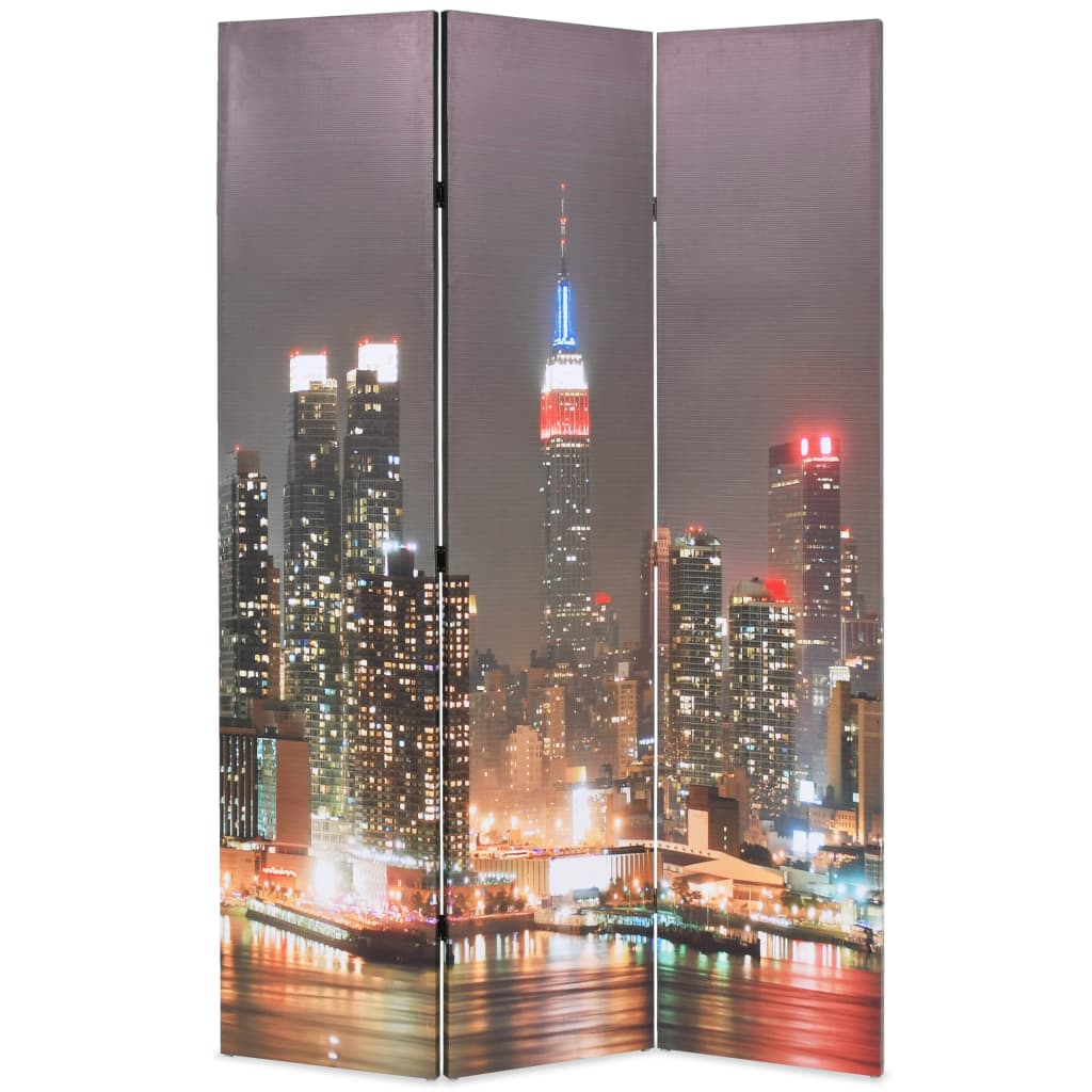 Kamerscherm inklapbaar New York bij nacht 120x170 cm – afbeelding 1