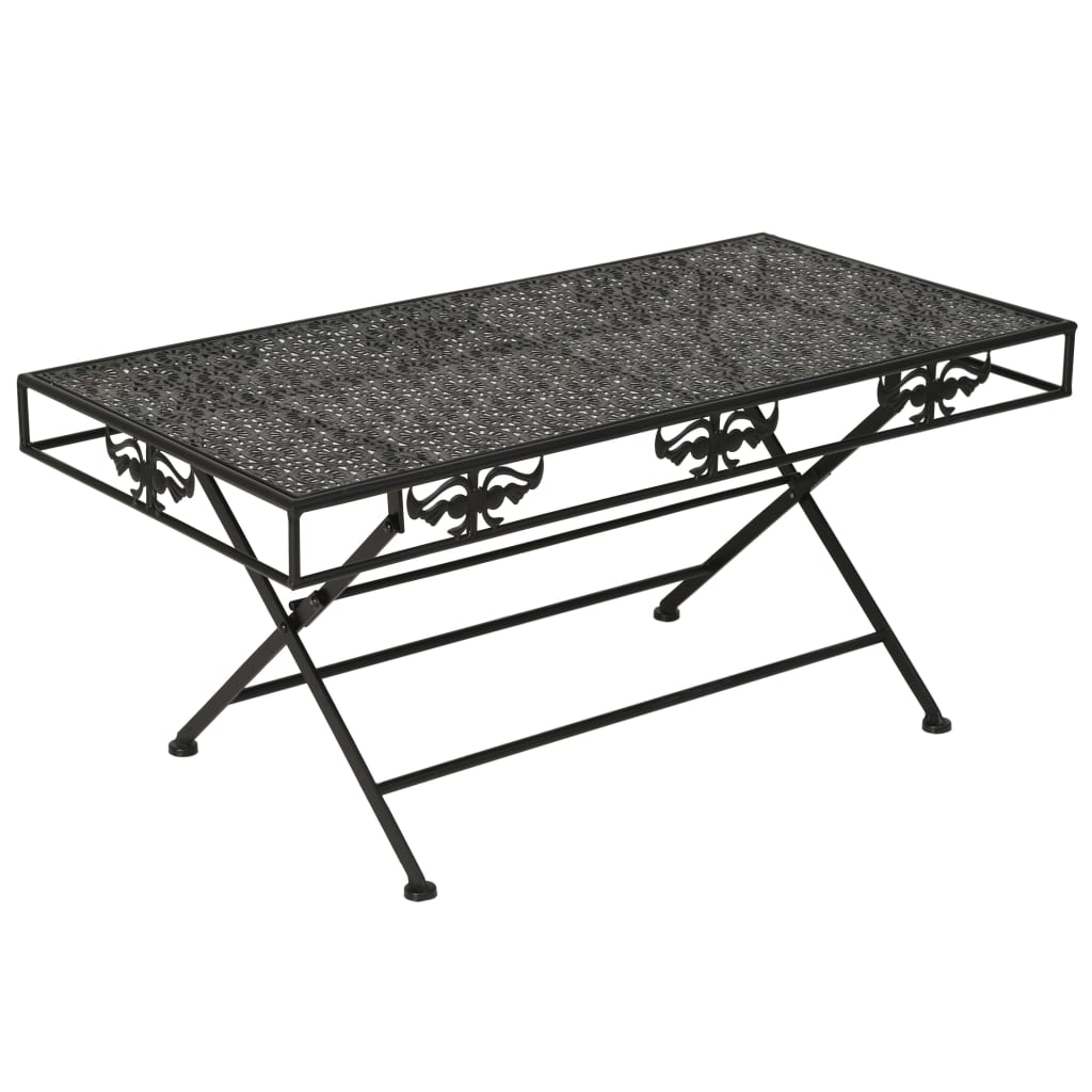 Salontafel vintage stijl inklapbaar 100x50x45 cm metaal zwart