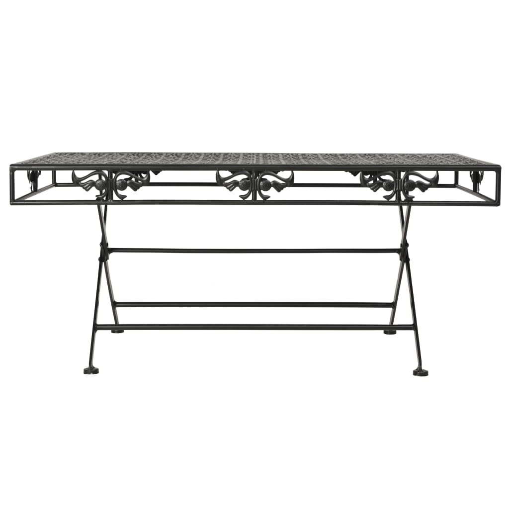 Salontafel vintage stijl inklapbaar 100x50x45 cm metaal zwart – afbeelding 2