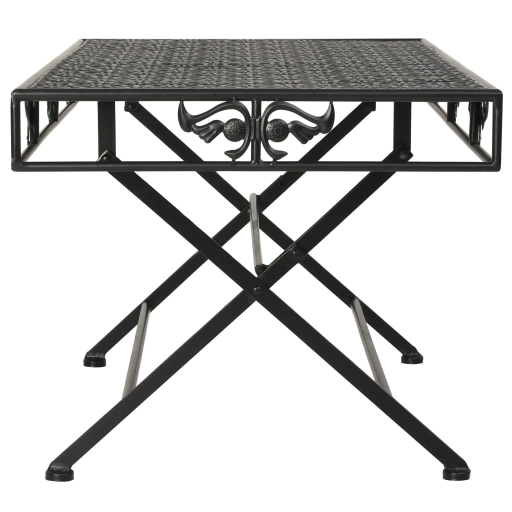 Salontafel vintage stijl inklapbaar 100x50x45 cm metaal zwart – afbeelding 3