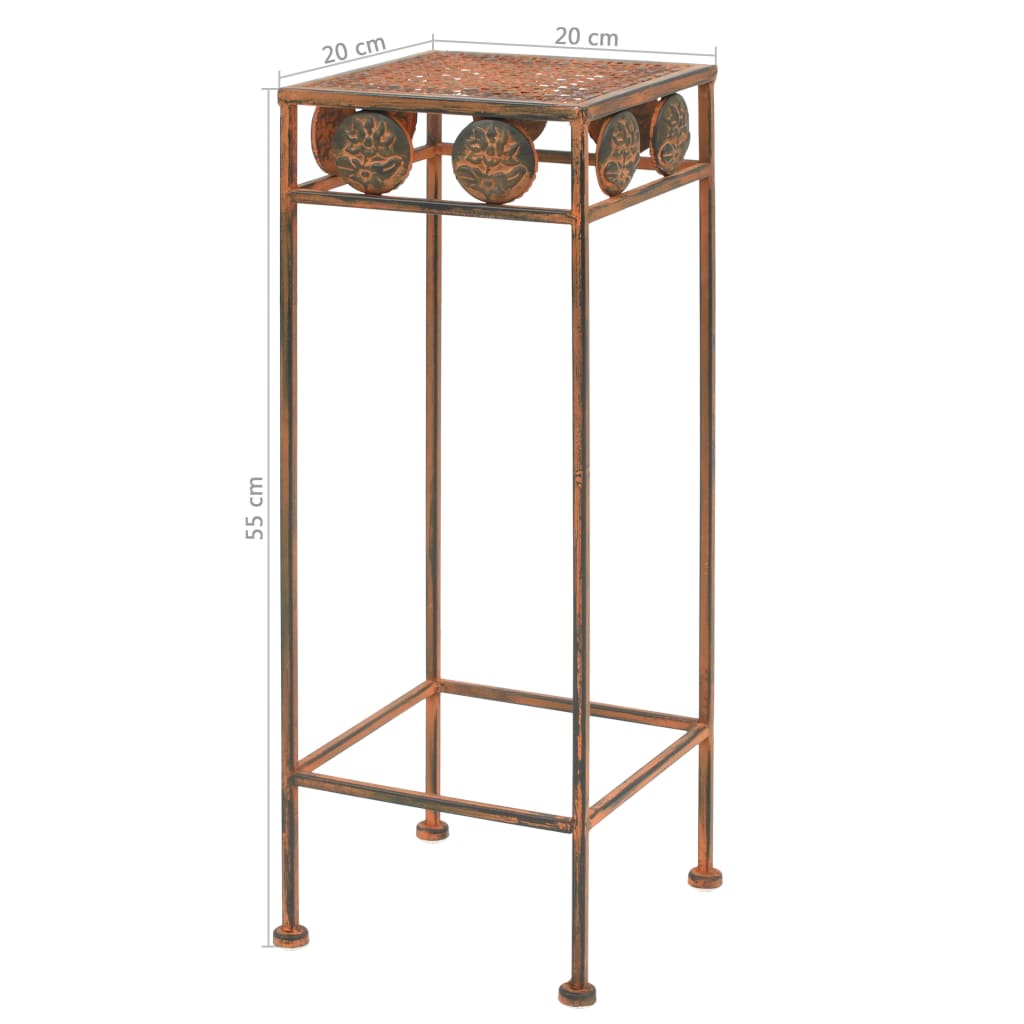 Plantenstandaardset vintage stijl metaal roestkleur 3-delig – afbeelding 8