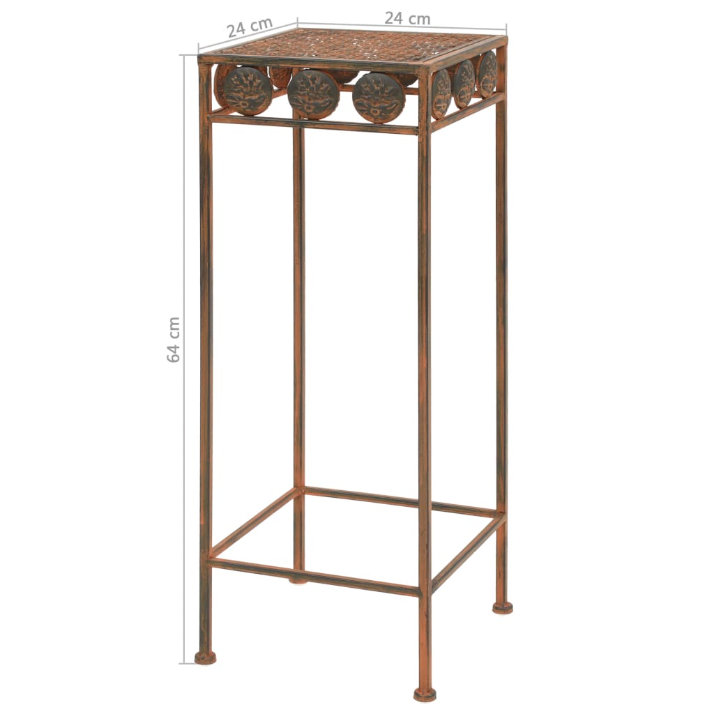 Plantenstandaardset vintage stijl metaal roestkleur 3-delig – afbeelding 9