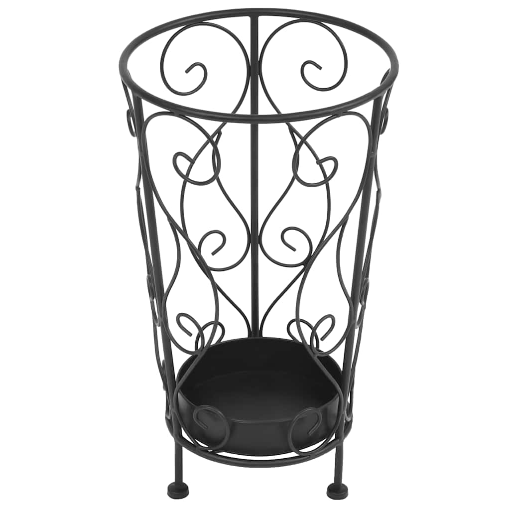 Parapluhouder vintage stijl 26x46 cm metaal zwart – afbeelding 2