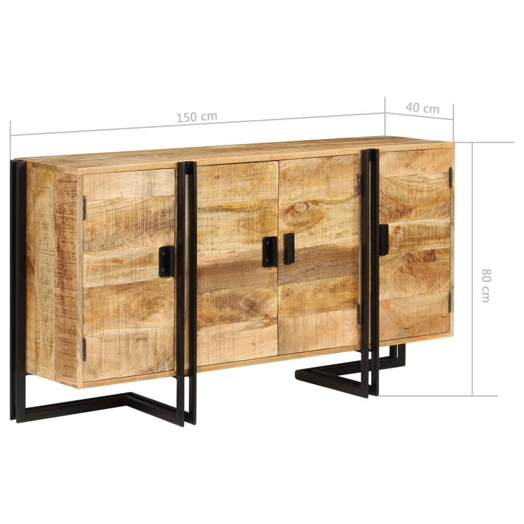 Dressoir 150x40x80 cm massief mangohout – afbeelding 10