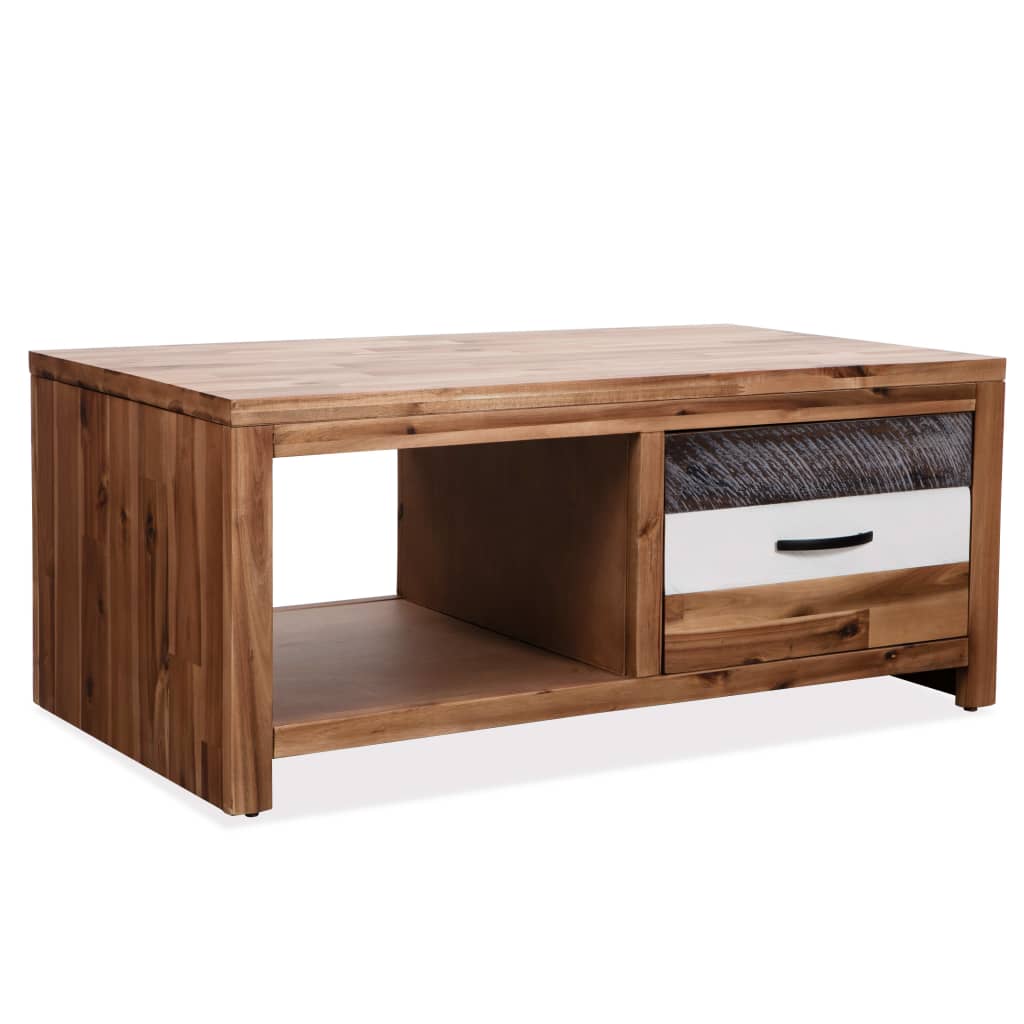 Salontafel 90x50x37,5 cm massief acaciahout – afbeelding 1