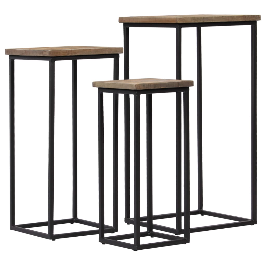 Plantentafelset gerecycled teakhout 3-delig – afbeelding 2