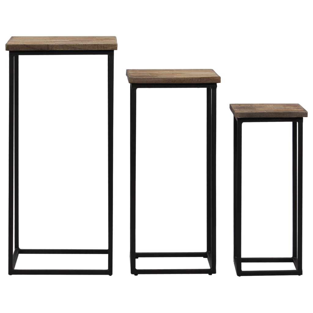 Plantentafelset gerecycled teakhout 3-delig – afbeelding 4