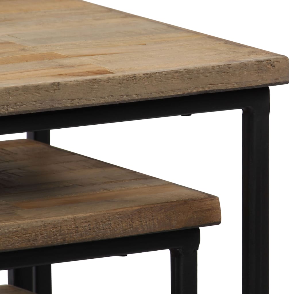 Plantentafelset gerecycled teakhout 3-delig – afbeelding 7