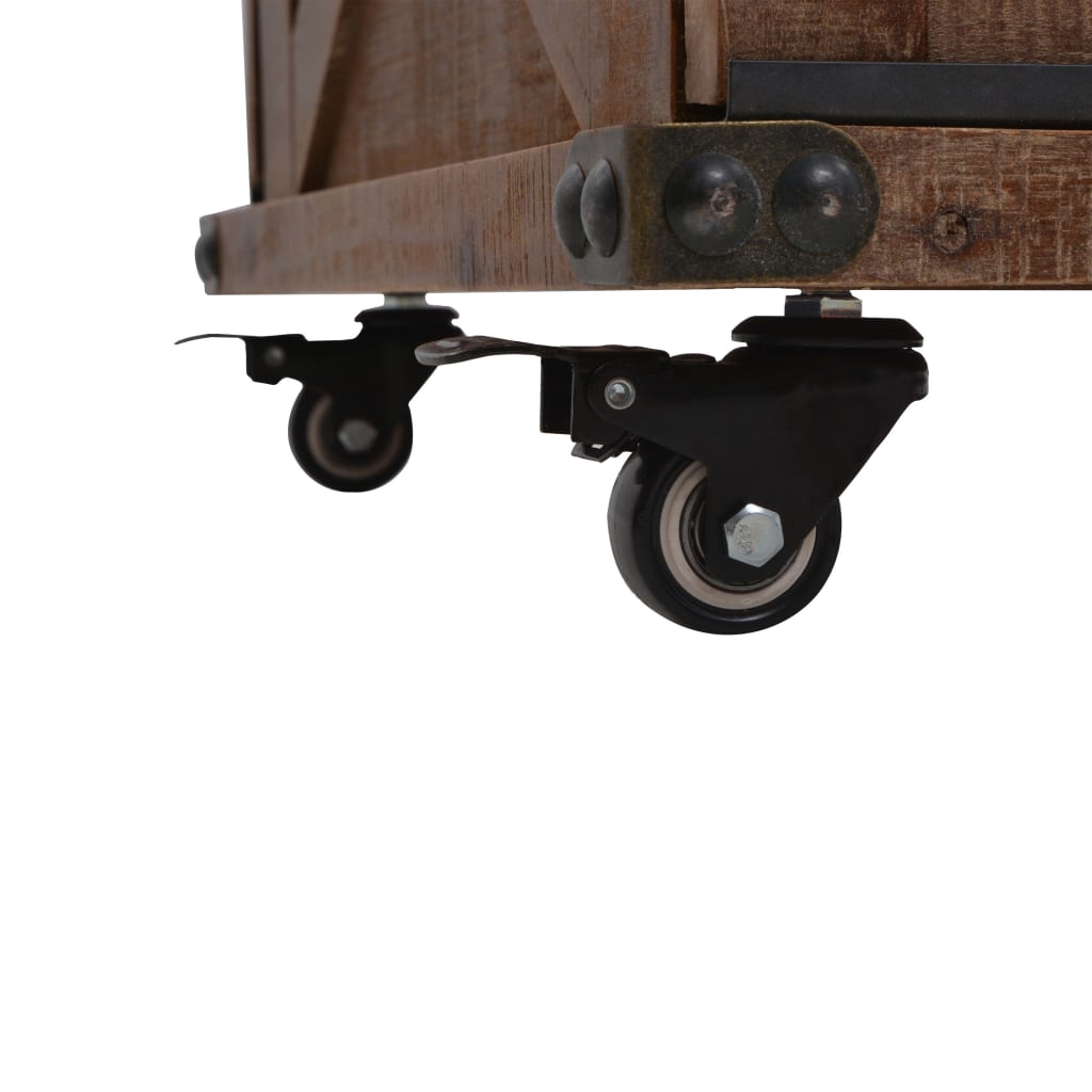 Salontafel 91x51x38 cm massief vurenhout bruin – afbeelding 10