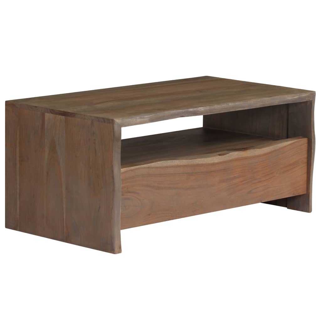 Salontafel met natuurlijke rand 90x50x40 cm acaciahout grijs – afbeelding 10