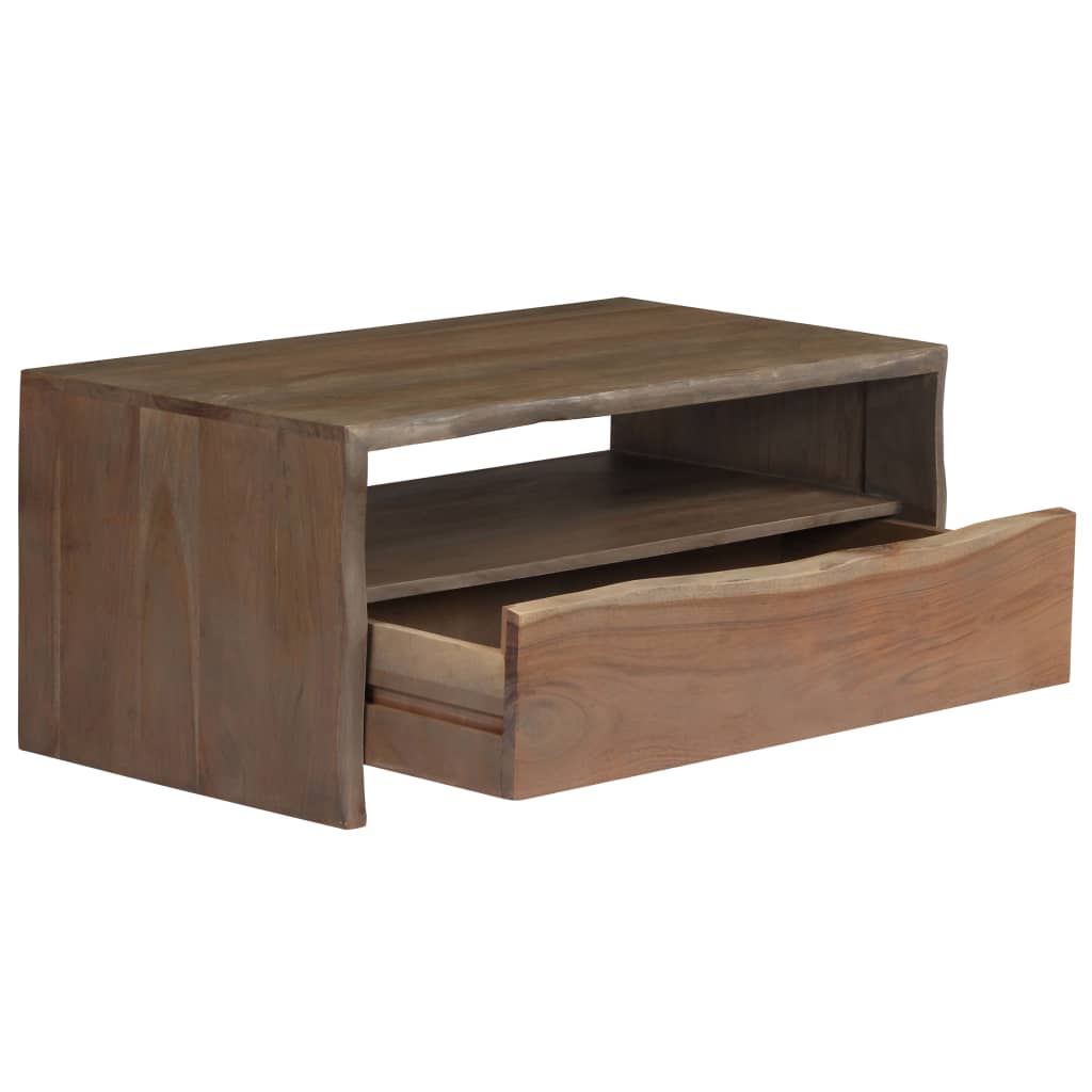 Salontafel met natuurlijke rand 90x50x40 cm acaciahout grijs – afbeelding 3