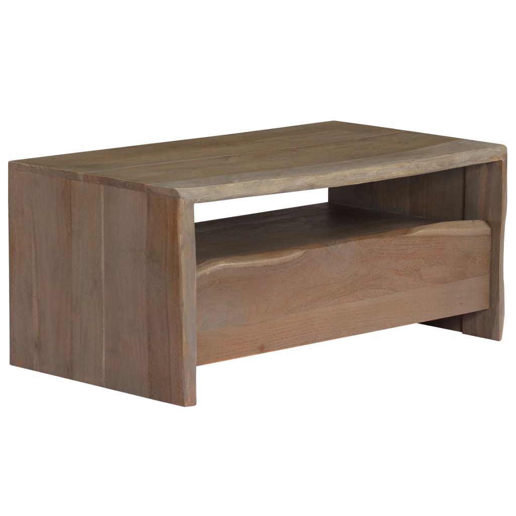 Salontafel met natuurlijke rand 90x50x40 cm acaciahout grijs – afbeelding 8