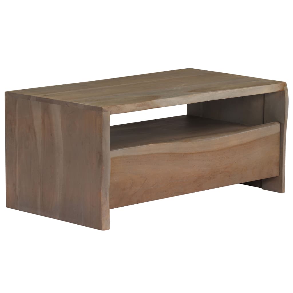 Salontafel met natuurlijke rand 90x50x40 cm acaciahout grijs – afbeelding 9