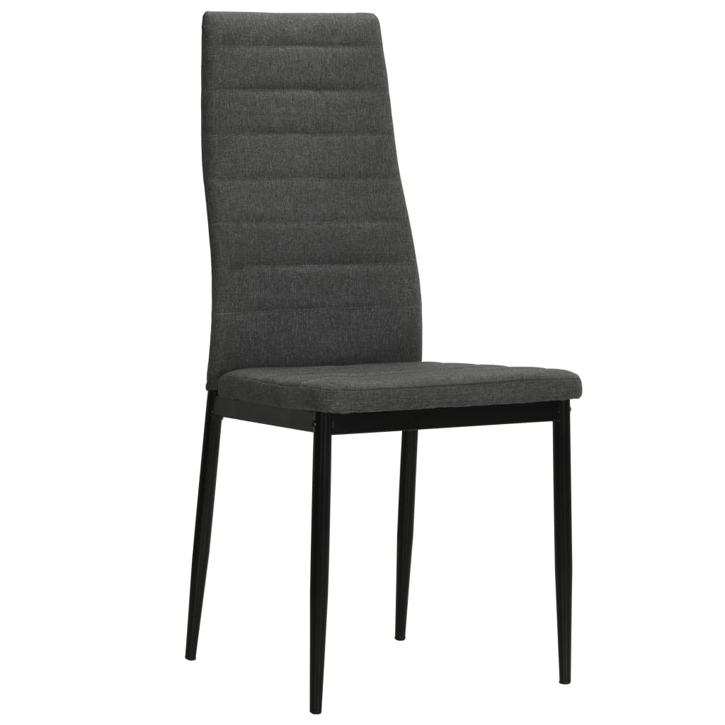 Eetkamerstoelen 2 st stof donkergrijs – afbeelding 2