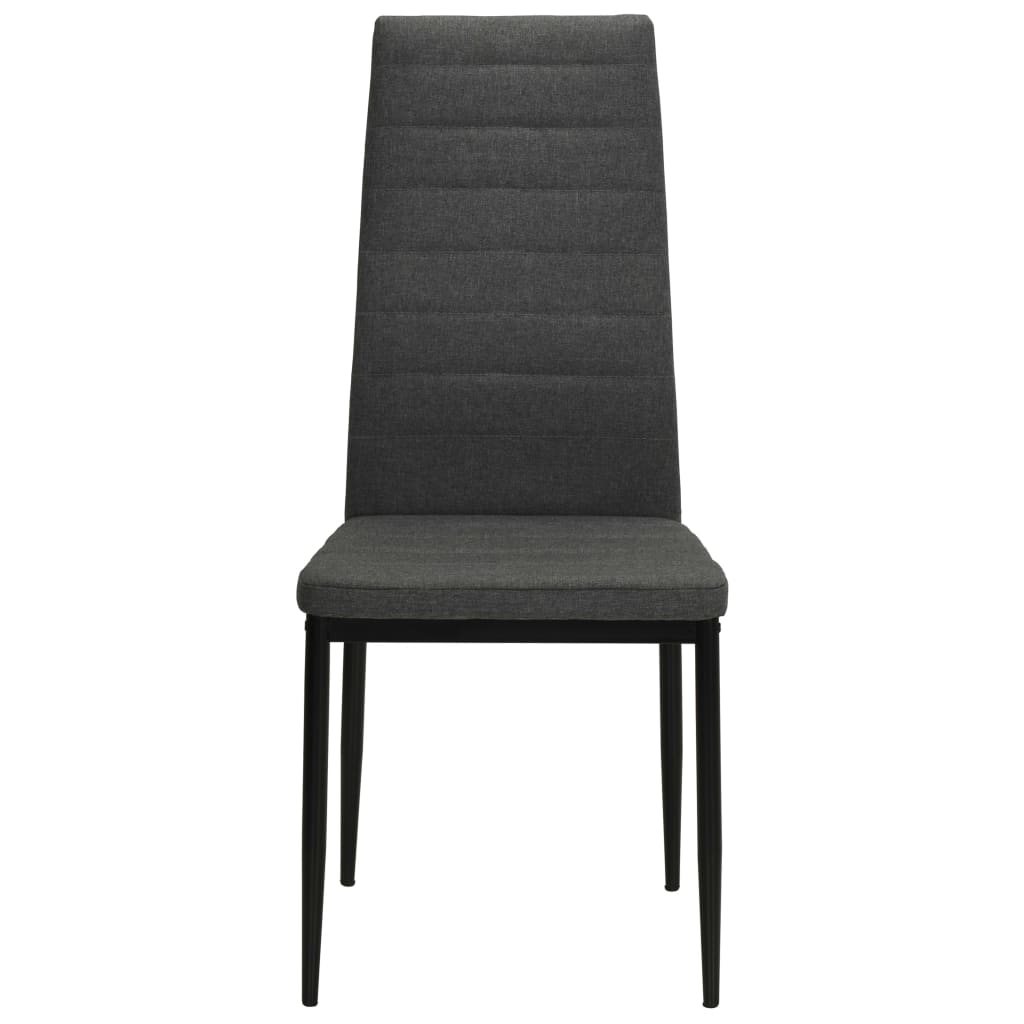 Eetkamerstoelen 2 st stof donkergrijs – afbeelding 3