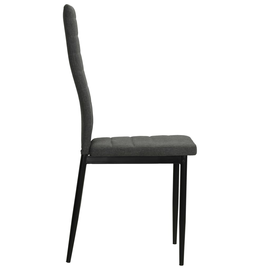 Eetkamerstoelen 2 st stof donkergrijs – afbeelding 4