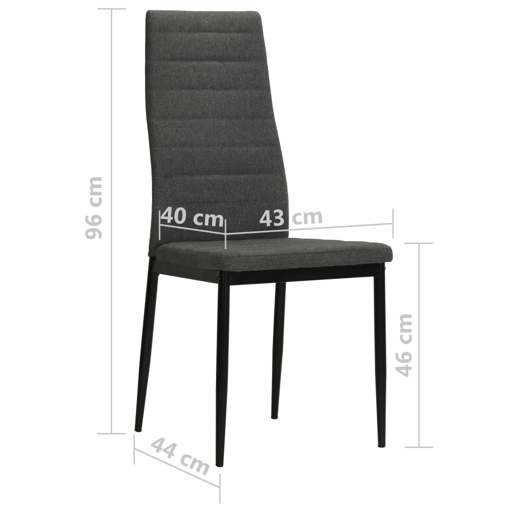 Eetkamerstoelen 2 st stof donkergrijs – afbeelding 8
