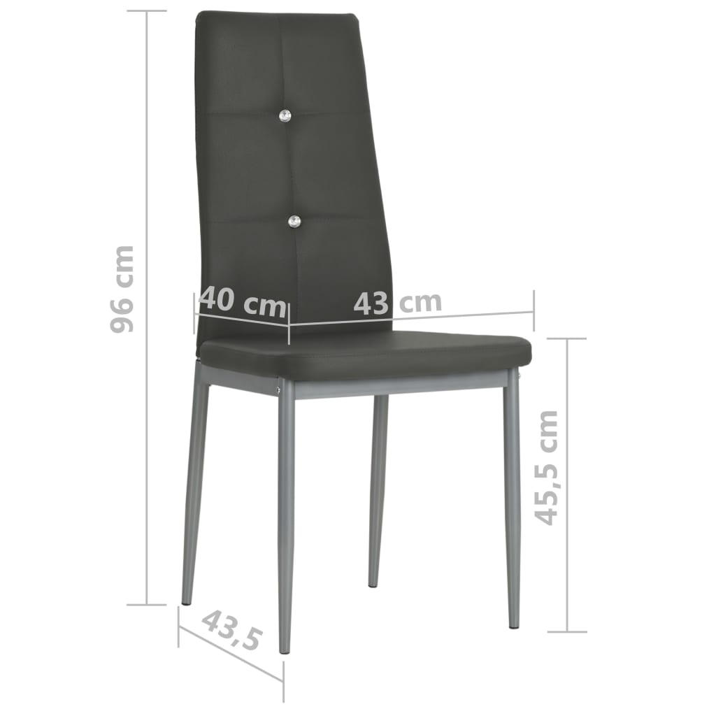 Eetkamerstoelen 4 st kunstleer grijs – afbeelding 9