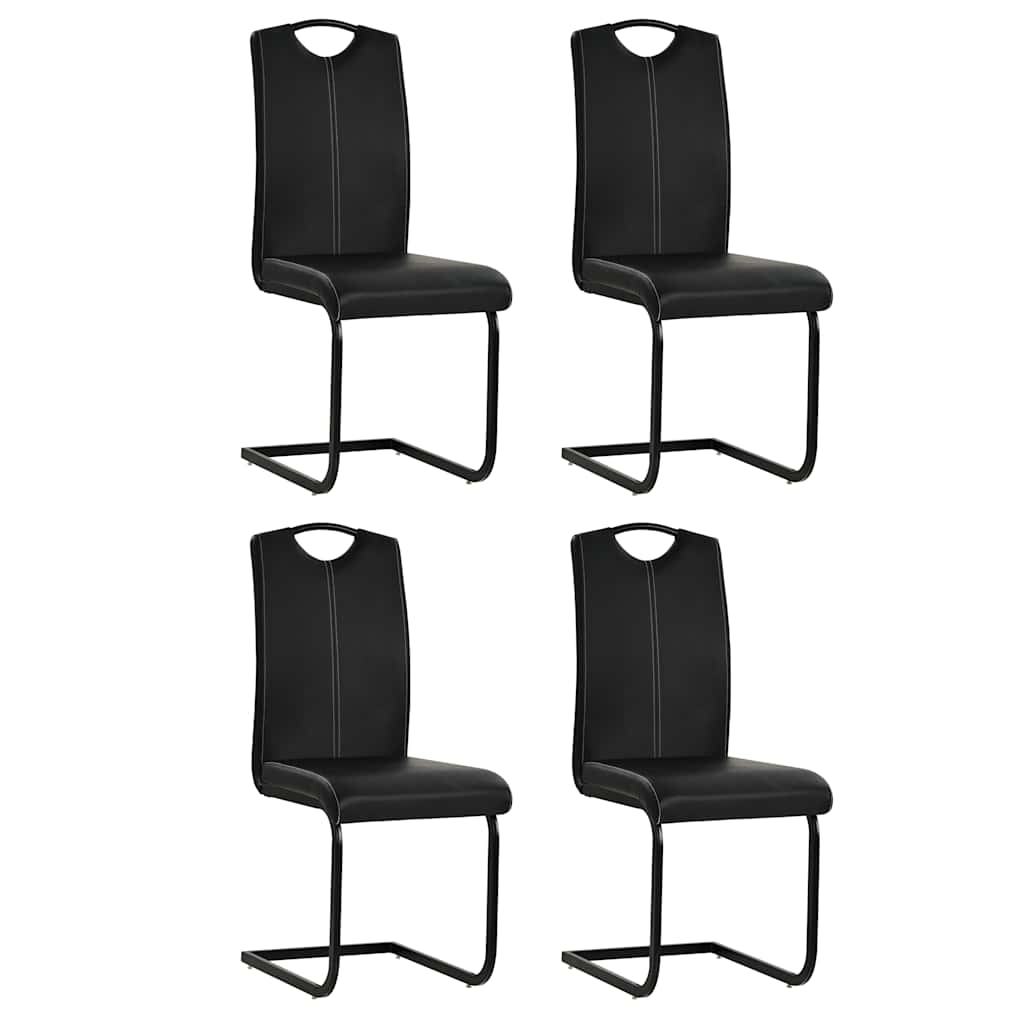 Eetkamerstoelen 4 st kunstleer zwart – afbeelding 1