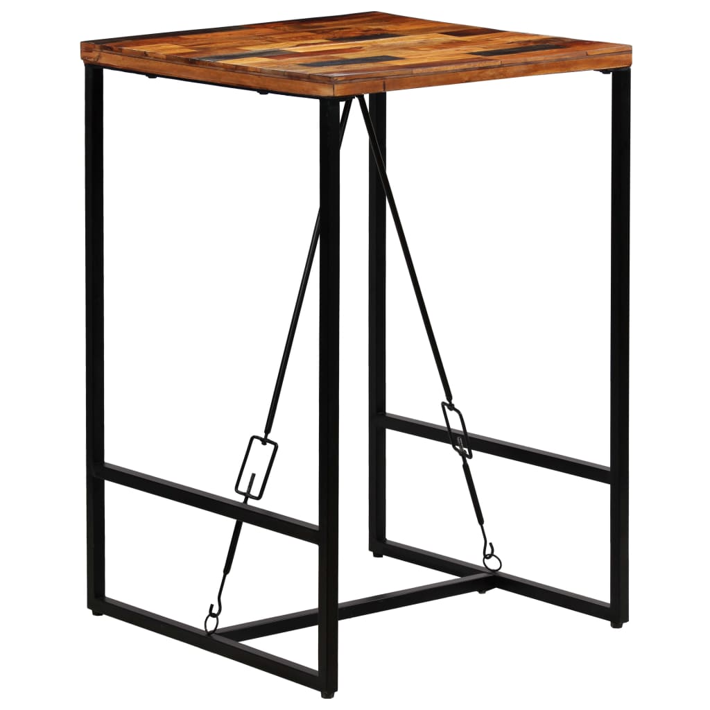 Bartafel 70x70x106 cm massief gerecycled hout – afbeelding 1