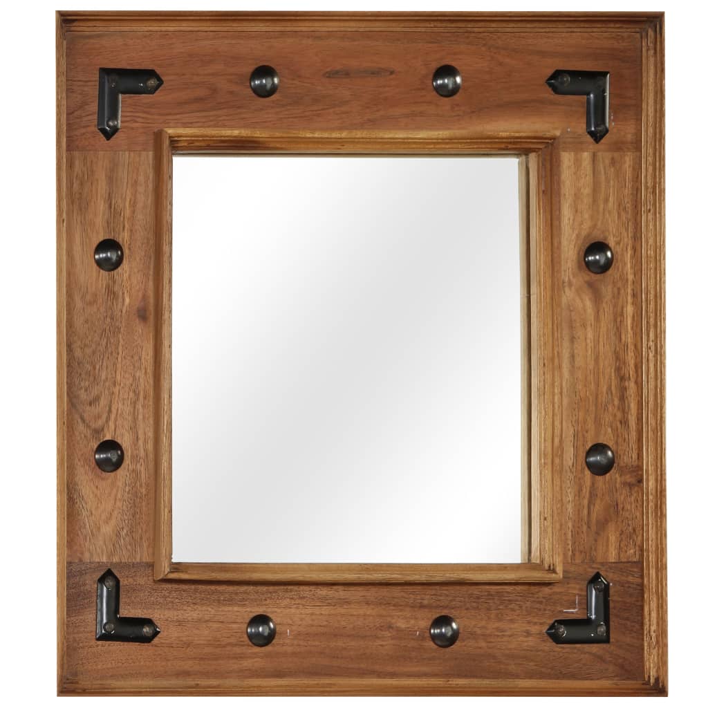 Spiegel 50x50 cm massief acaciahout – afbeelding 1
