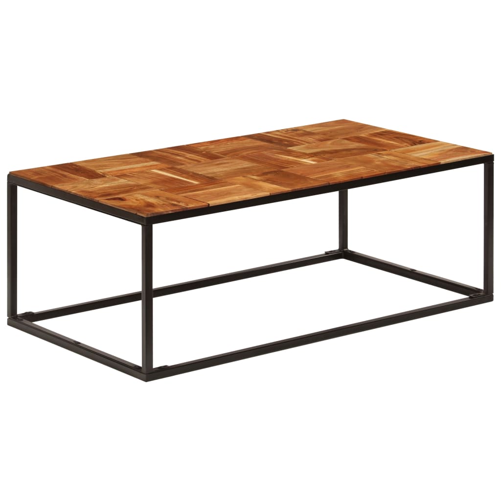 Salontafel 110x60x40 cm massief acaciahout en staal – afbeelding 11