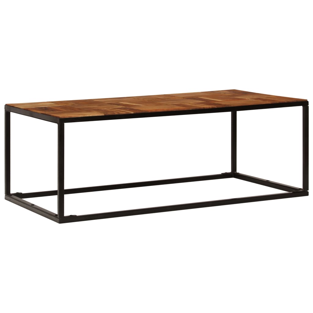 Salontafel 110x60x40 cm massief acaciahout en staal – afbeelding 2