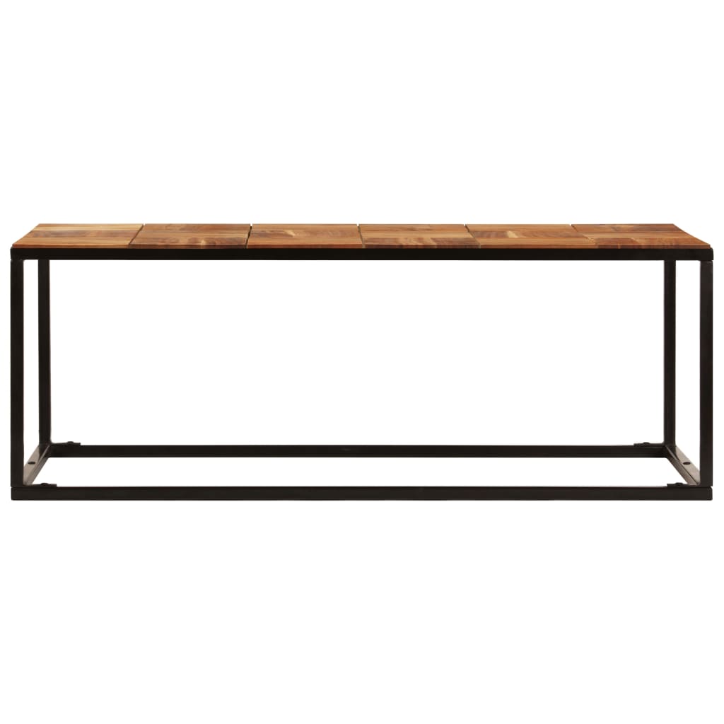 Salontafel 110x60x40 cm massief acaciahout en staal – afbeelding 3