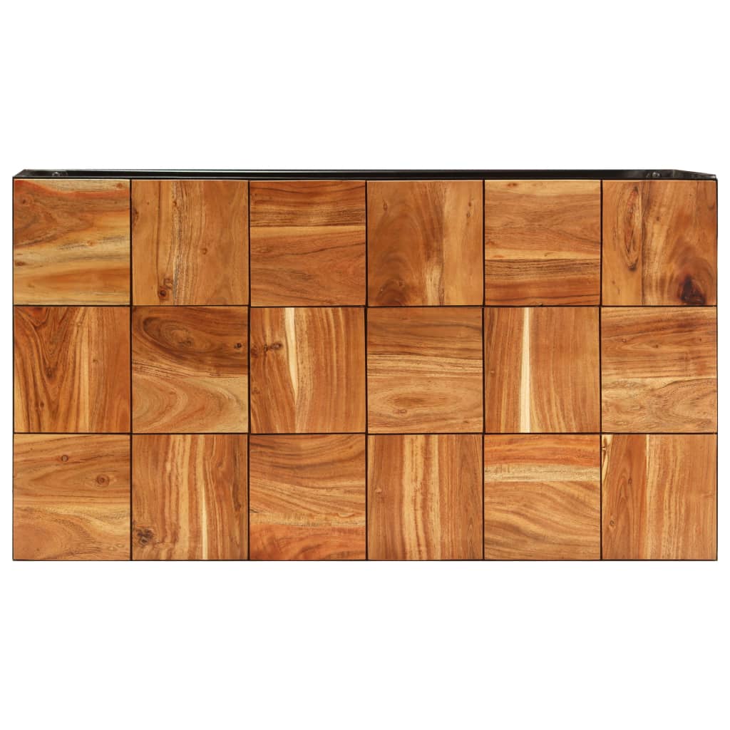 Salontafel 110x60x40 cm massief acaciahout en staal – afbeelding 4