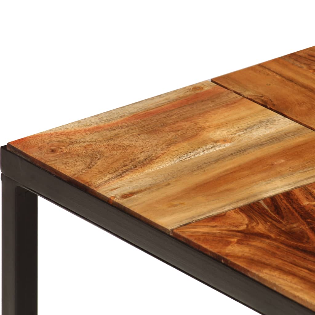 Salontafel 110x60x40 cm massief acaciahout en staal – afbeelding 5
