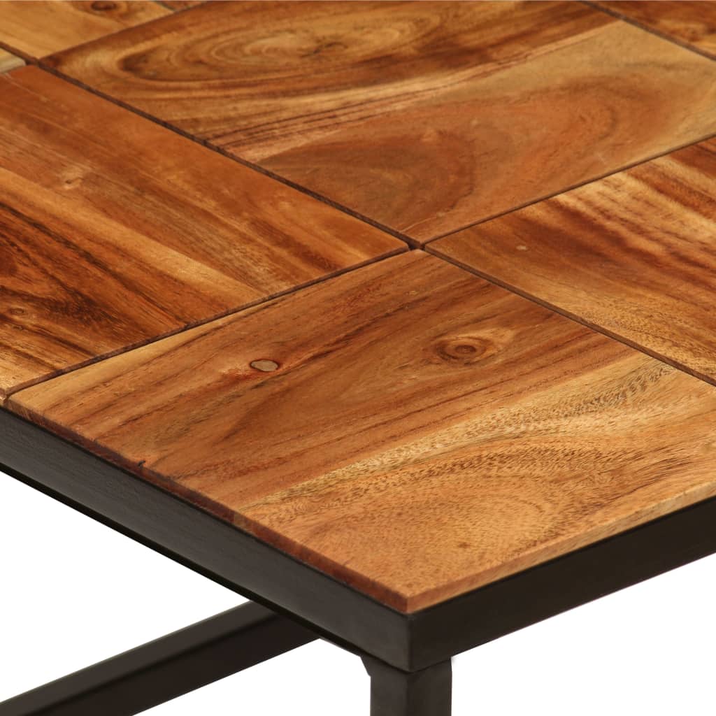 Salontafel 110x60x40 cm massief acaciahout en staal – afbeelding 6