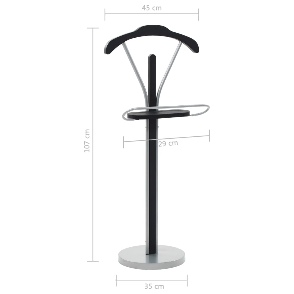 Kledingbutler 45x35x107 cm zwart en grijs – afbeelding 7