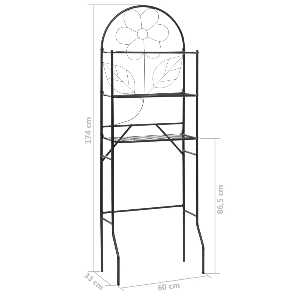Badkamerrek 60x33x174 cm zwart – afbeelding 7