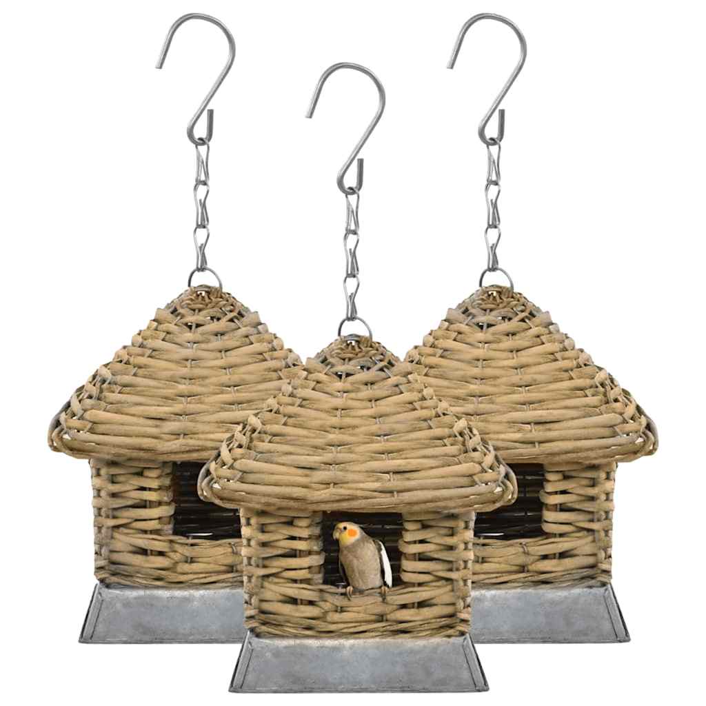 Vogelhuizen 3 st wicker