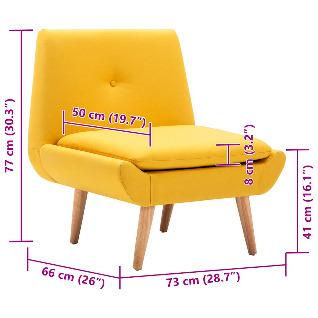 Fauteuil stof geel – afbeelding 8