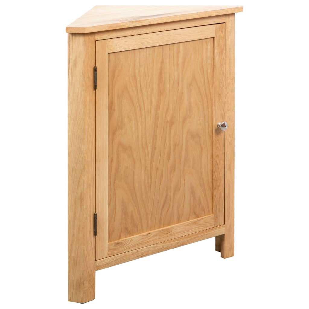 Hoekkast 59x45x80 cm massief eikenhout – afbeelding 1