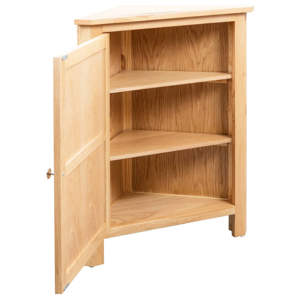 Hoekkast 59x45x80 cm massief eikenhout – afbeelding 5