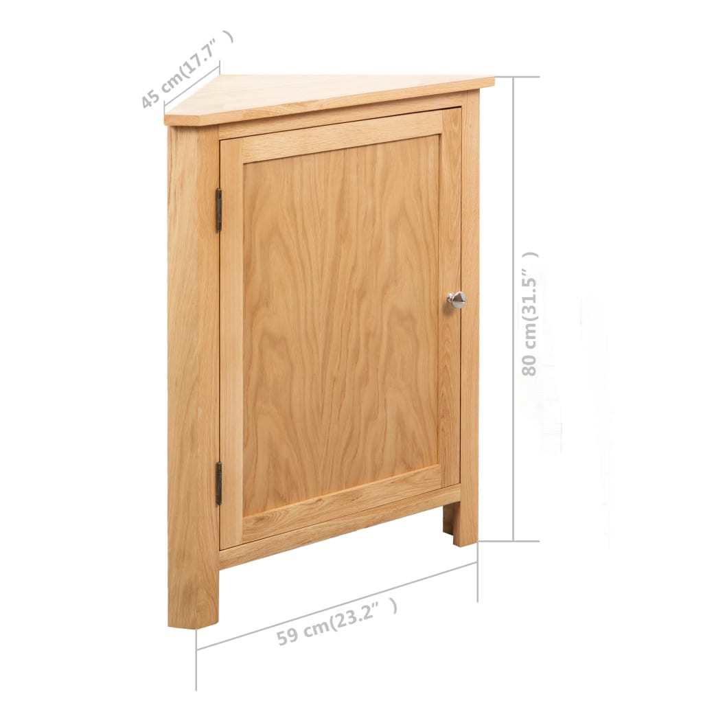 Hoekkast 59x45x80 cm massief eikenhout – afbeelding 8