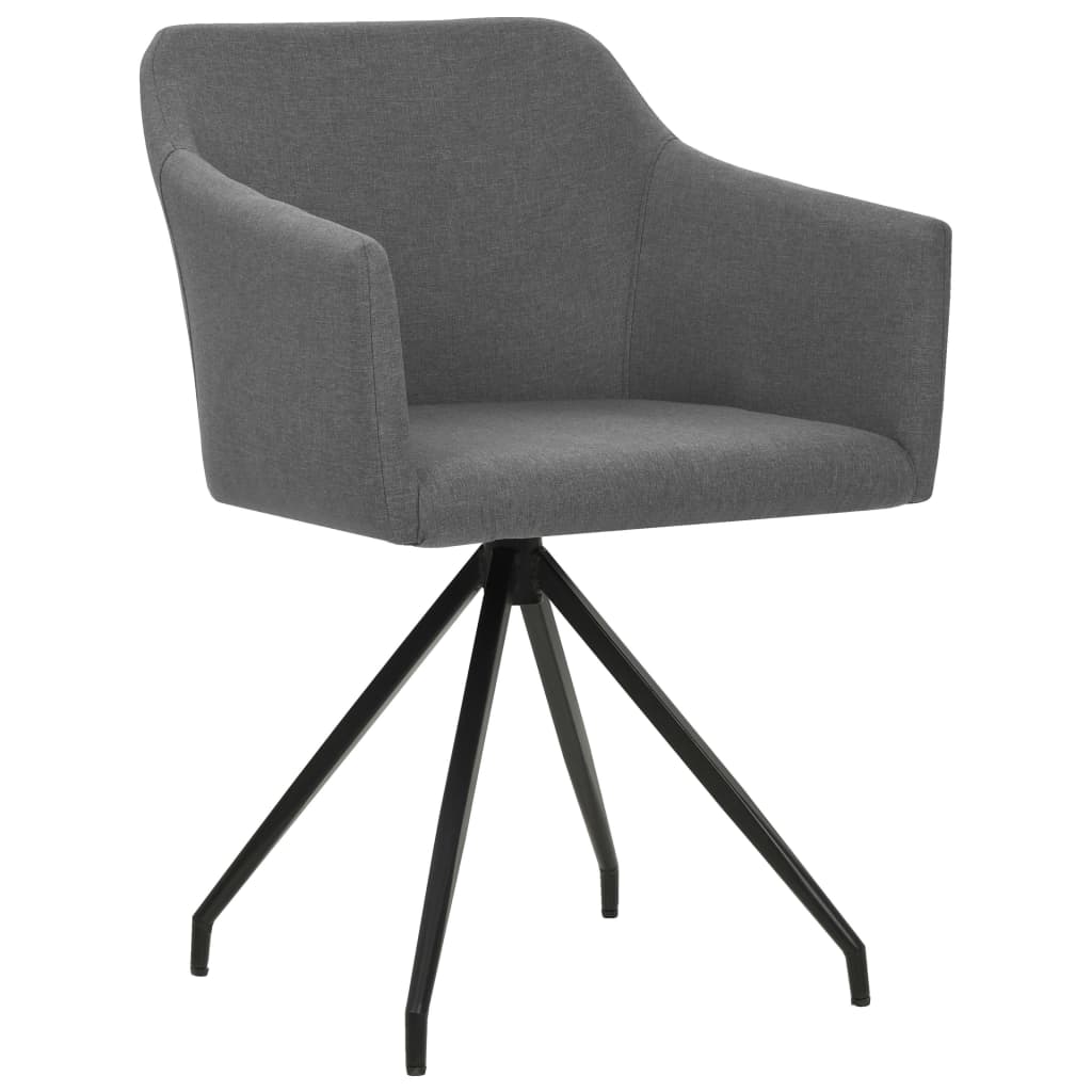 Eetkamerstoelen draaibaar 2 st stof lichtgrijs – afbeelding 2