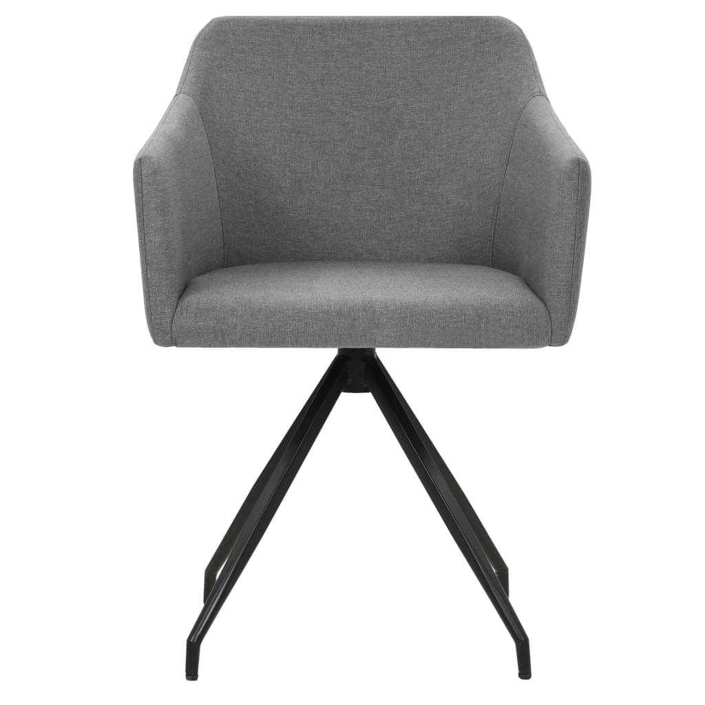 Eetkamerstoelen draaibaar 2 st stof lichtgrijs – afbeelding 3
