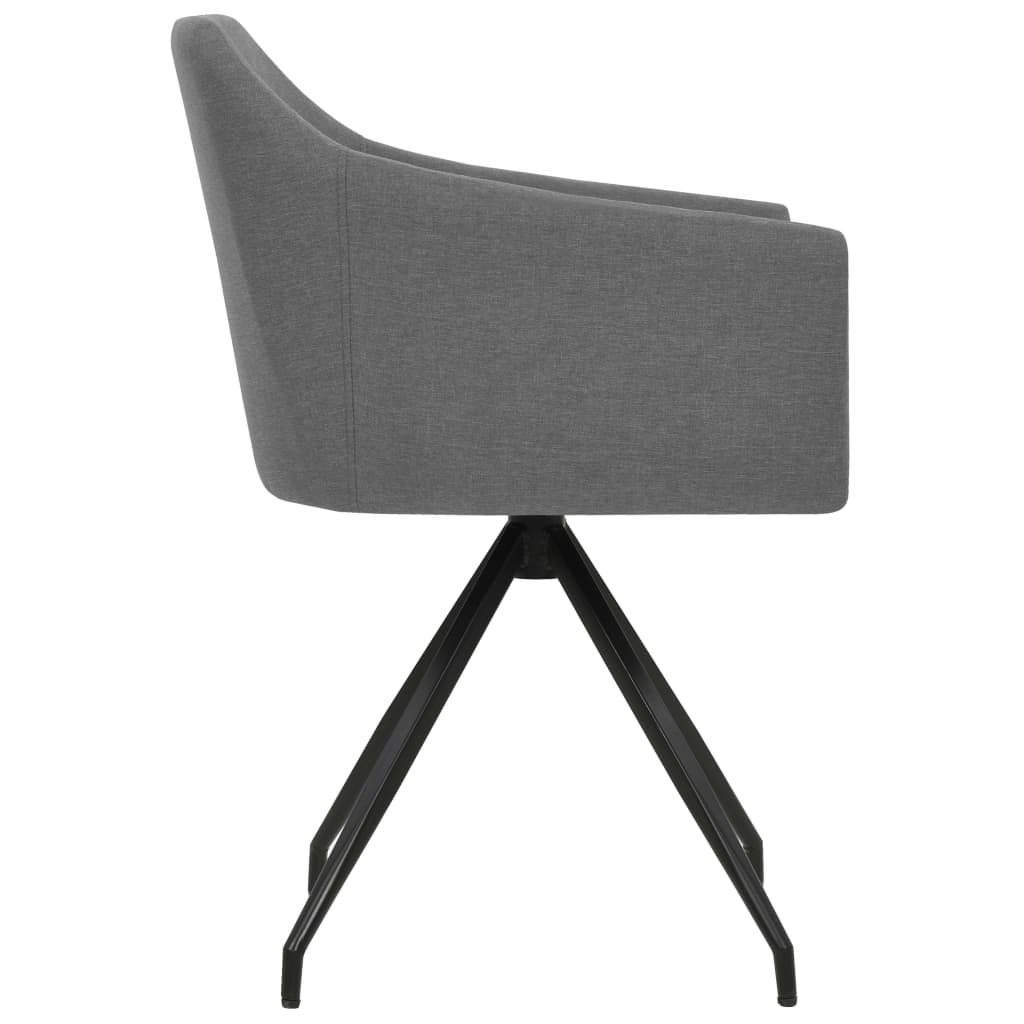 Eetkamerstoelen draaibaar 2 st stof lichtgrijs – afbeelding 4