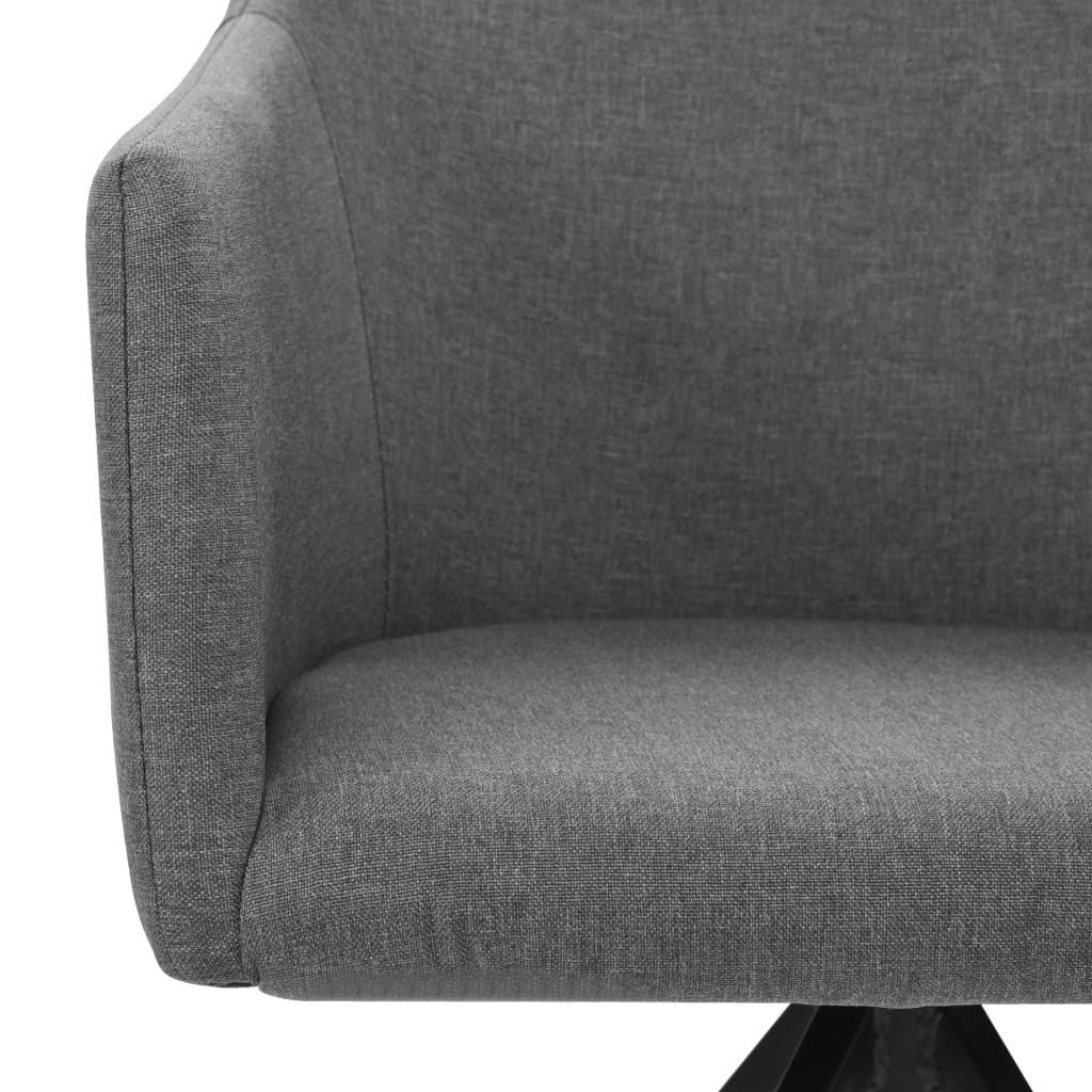 Eetkamerstoelen draaibaar 2 st stof lichtgrijs – afbeelding 5
