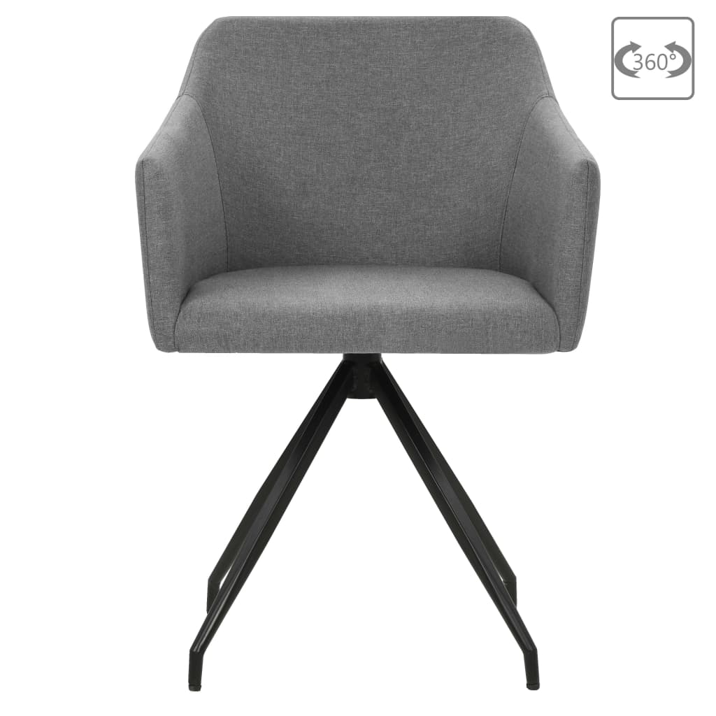 Eetkamerstoelen draaibaar 2 st stof lichtgrijs – afbeelding 7