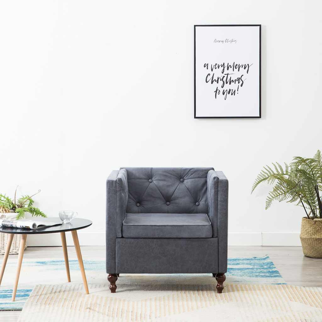 Fauteuil stof grijs