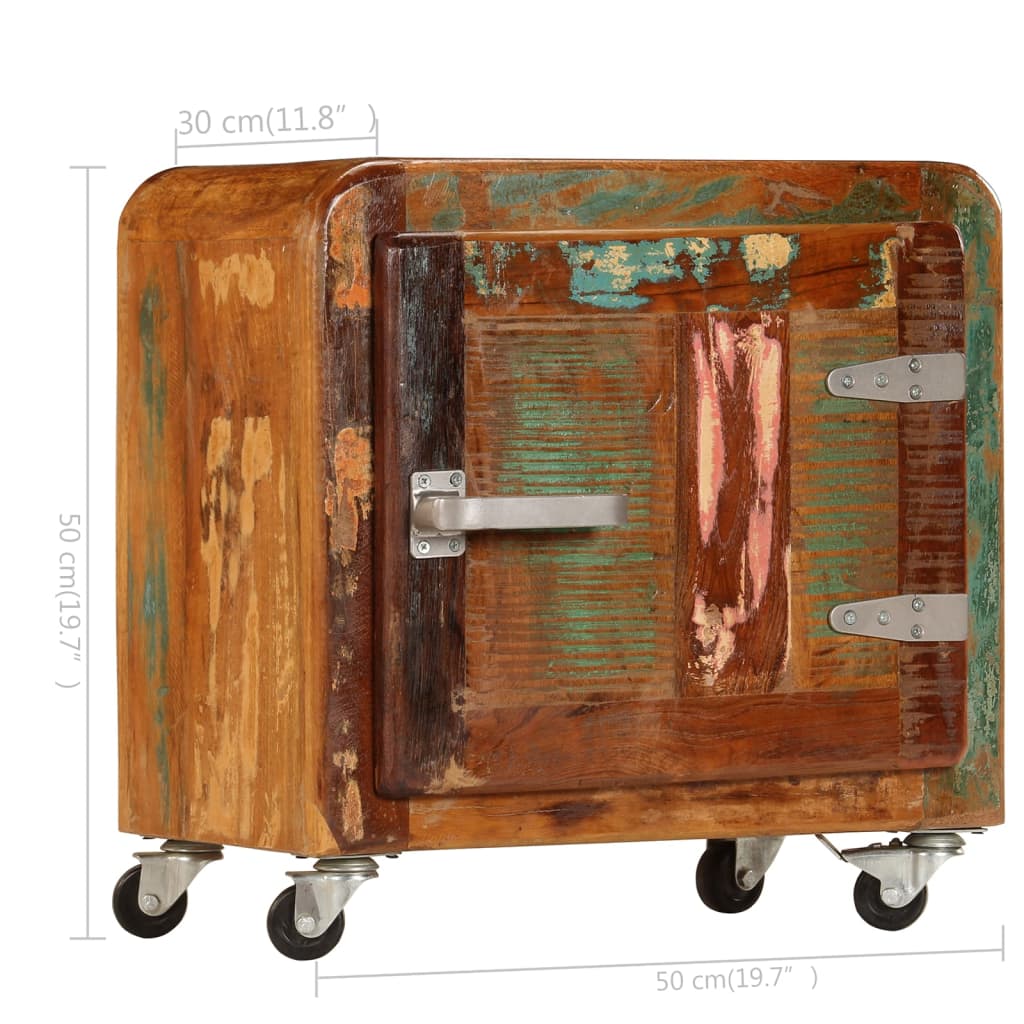 Nachtkastje 50x30x50 cm massief gerecycled hout – afbeelding 9