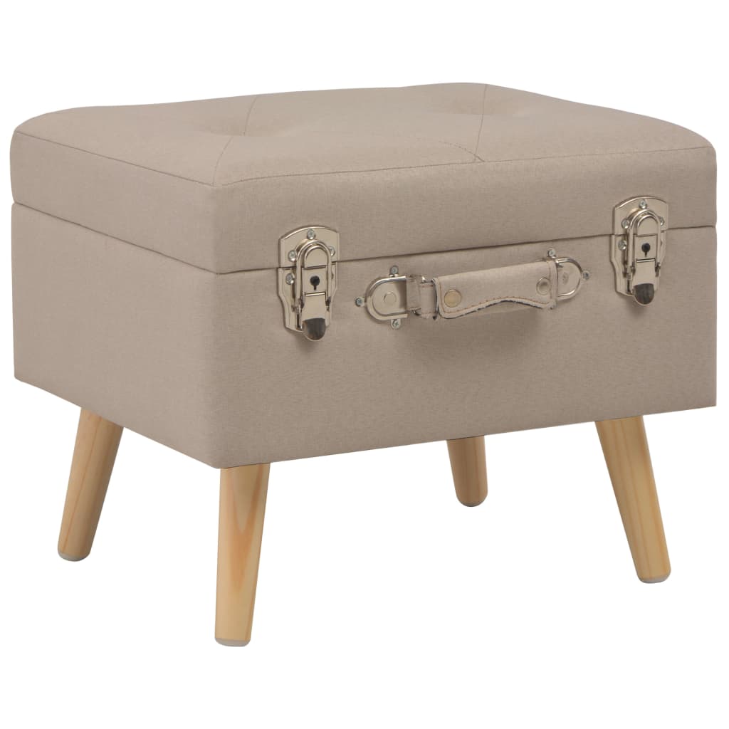 Opbergkrukken 3 st stof beige – afbeelding 2