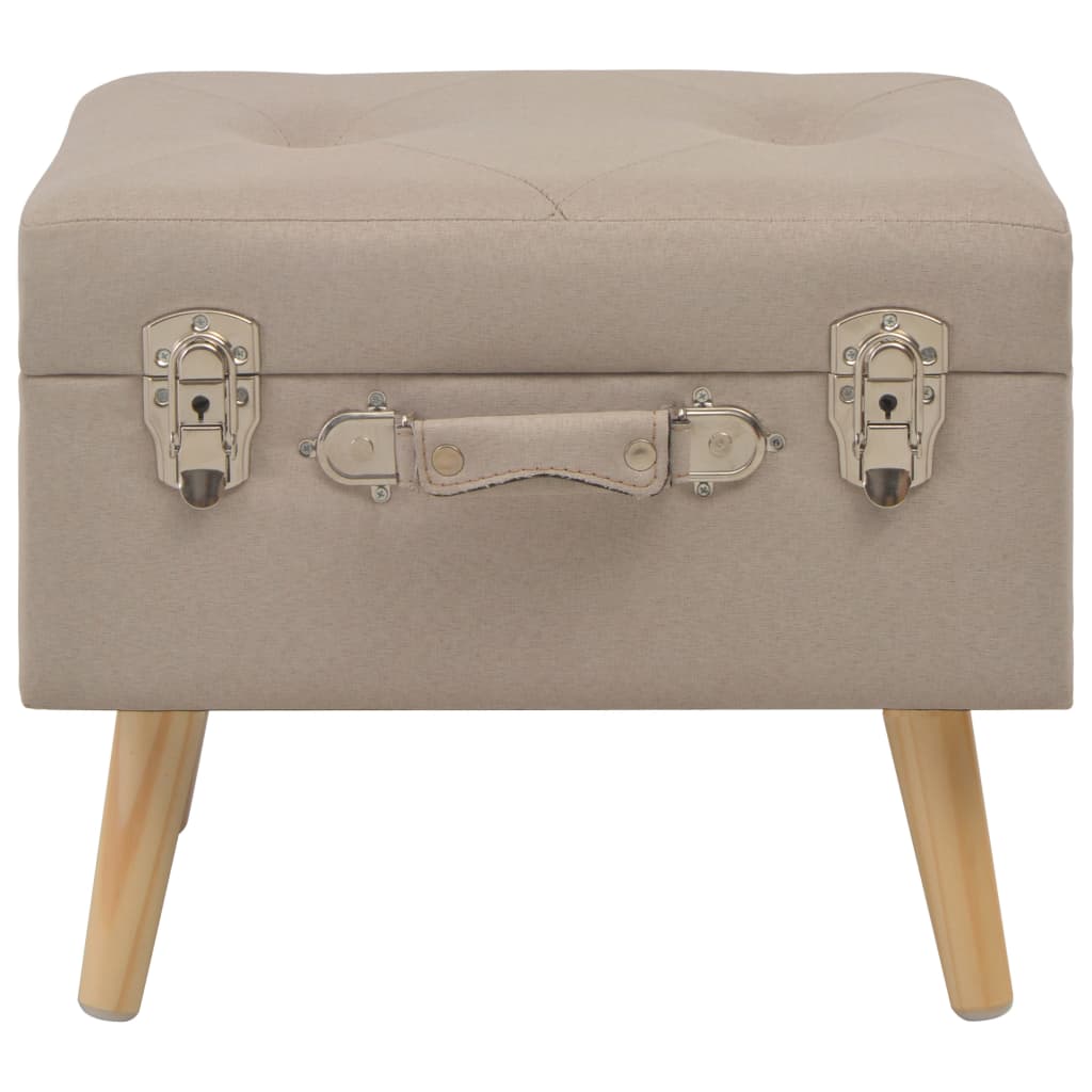 Opbergkrukken 3 st stof beige – afbeelding 3