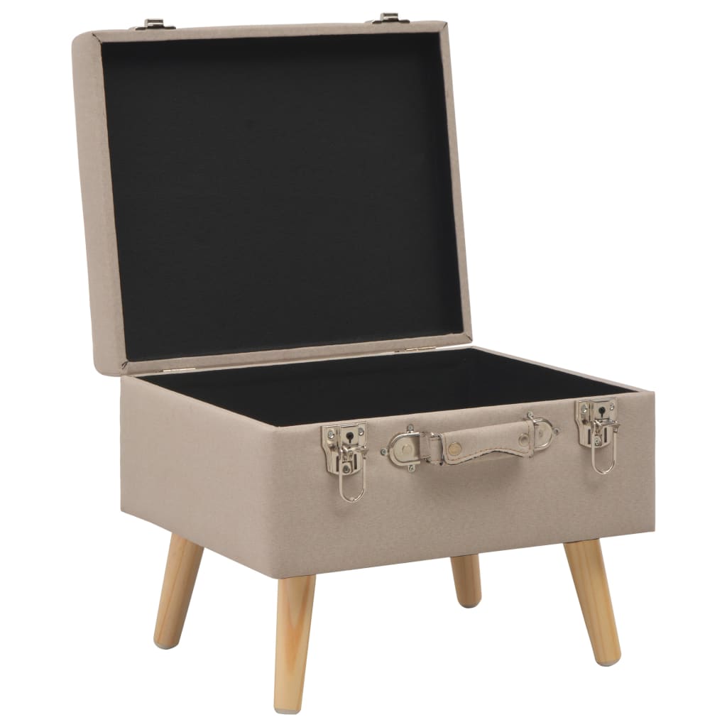 Opbergkrukken 3 st stof beige – afbeelding 6