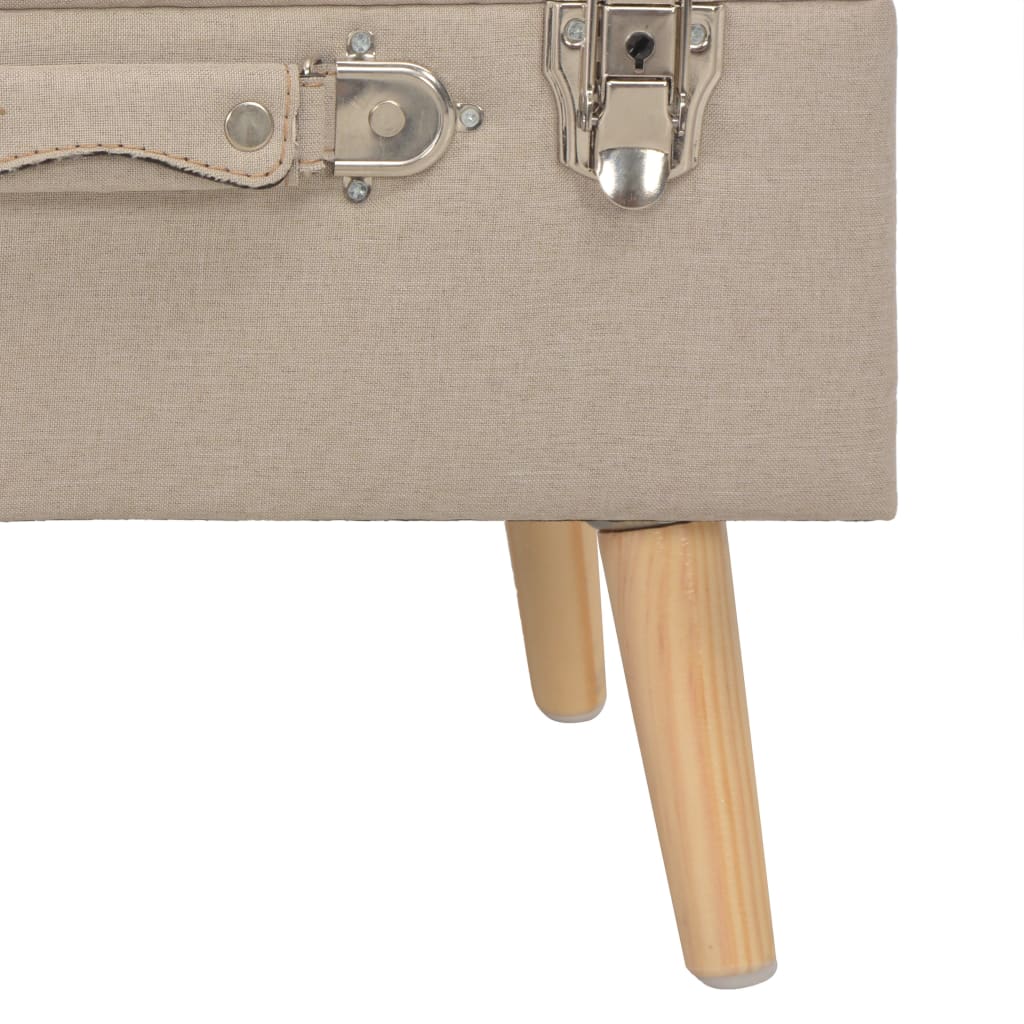 Opbergkrukken 3 st stof beige – afbeelding 9